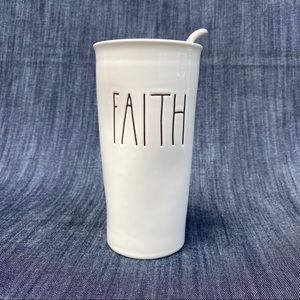 Rae Dunn Faith Ceramic Travel Tumbler Mug